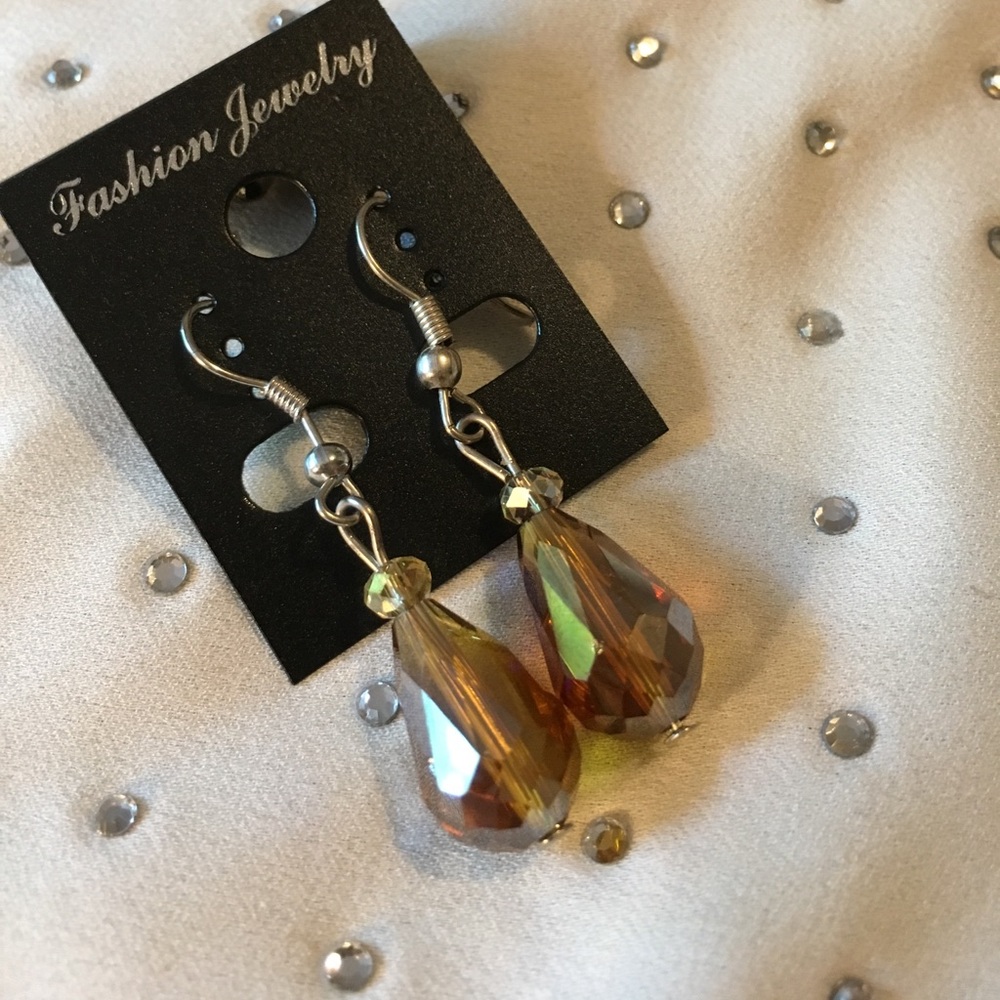 Germany Swarovski-Style Crystal Teardrop Earrings