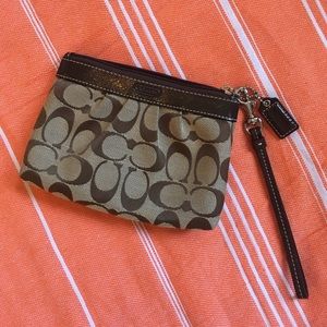 Brown Coach wristlet