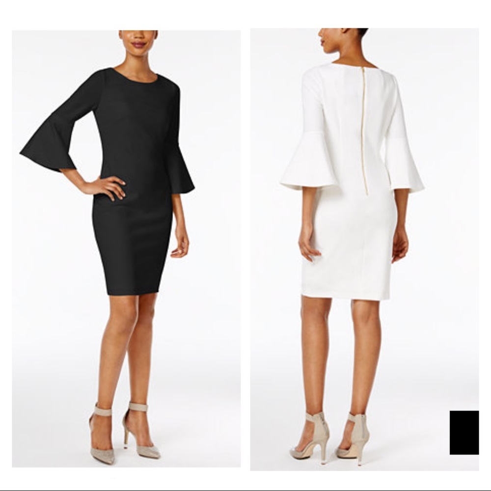 Calvin Klein Bell-Sleeve Shealth Dress