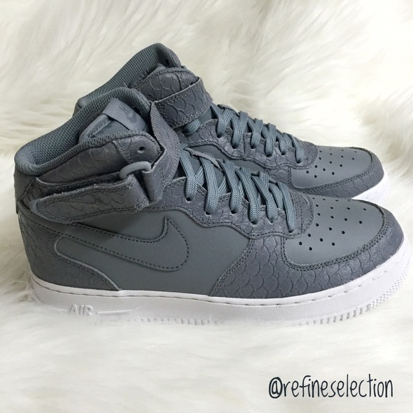 Nike Air Force 1 Mid LV8 GS Cool Grey Sneakers - Picture 2 of 7