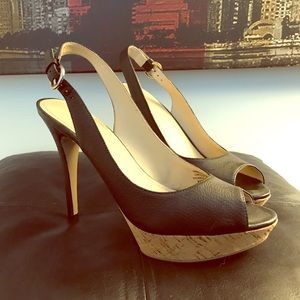 Nine West Open Toe Platform Heels Size 5.5