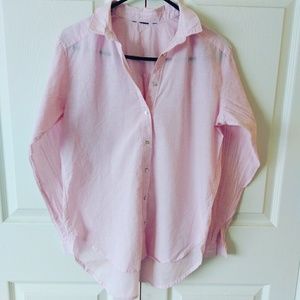🆕⏩ Pink stripped soft cotton shirt BananaRepublic