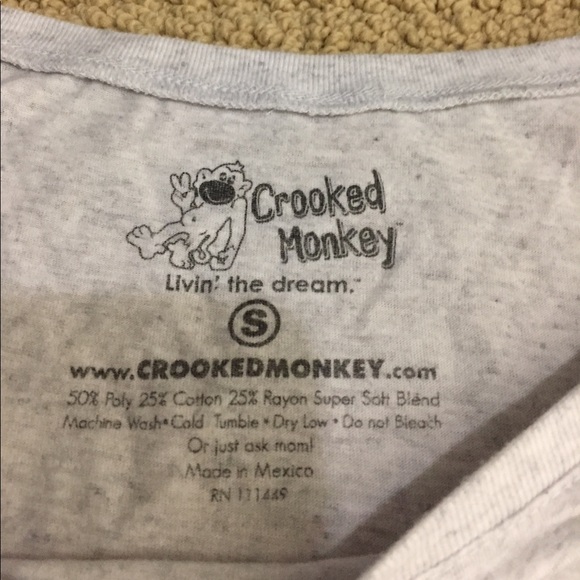 CROOKED MONKEY PINEAPPLE TEE SIZE SMALL - Picture 3 of 3