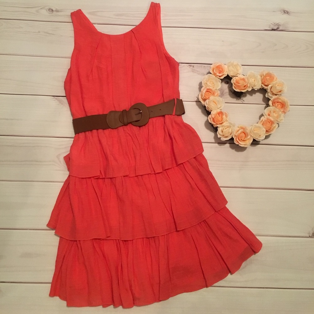 NWOT Coral layered dress