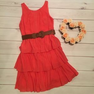 NWOT Coral layered dress