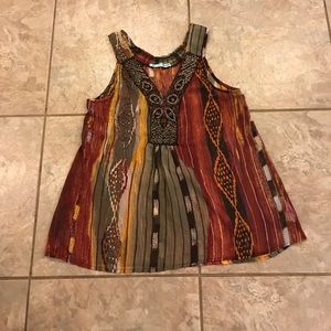 Multicolored beaded tank top