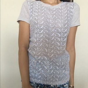 *NEW* J.Crew Grey Embroidered Tee