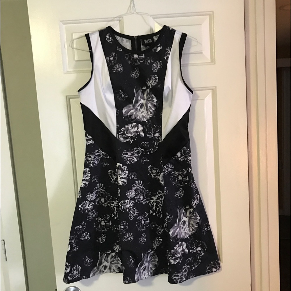 Black and white floral dress with zipper on back