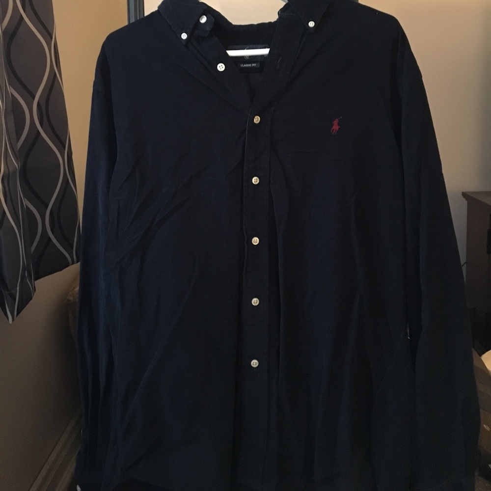 Men's navy Ralph Lauren corduroy button down