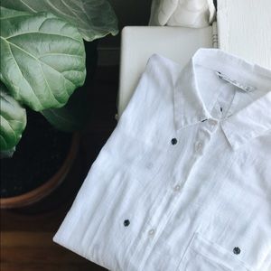 Oversized Embroidered Monstera Shirt
