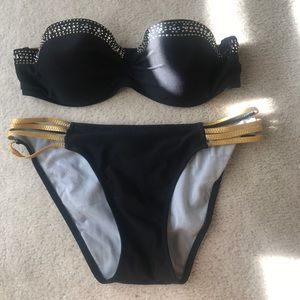 Victoria's Secret black and gold bikini