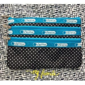 NWOT LeSportsac Classic 3-Zip Pouch
