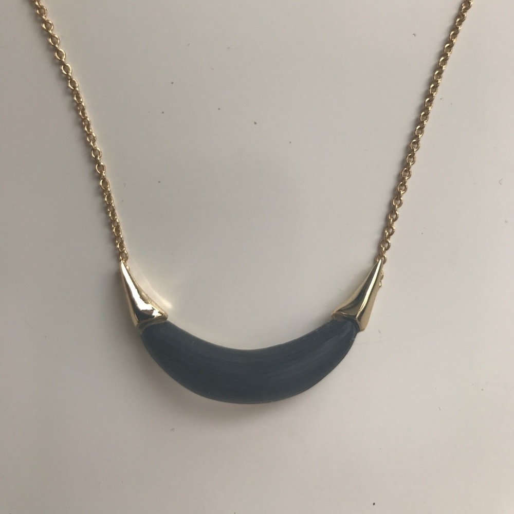 Alexis Bittar black Lucite crescent necklace