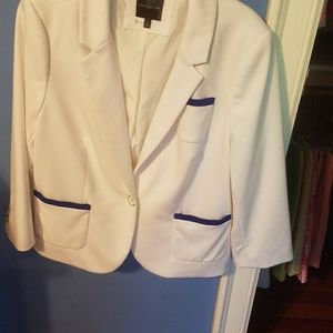 The Limited Blazer.  White with Royal Blue trim