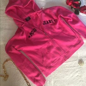 Women's Sharp Pink Ralph Lauren Sport Hoodie Sz Me
