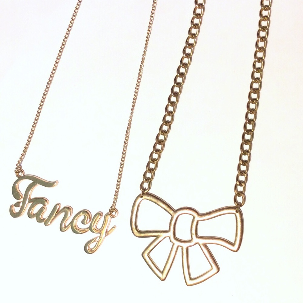 FANCY & GIRLY BOW GOLD NECKLACES