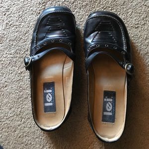 Black slip on semi-flat