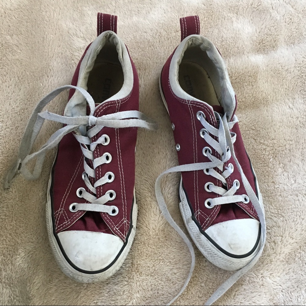 Maroon Low Top Converse