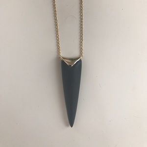 Alexis Bittar black Lucite long spear necklace