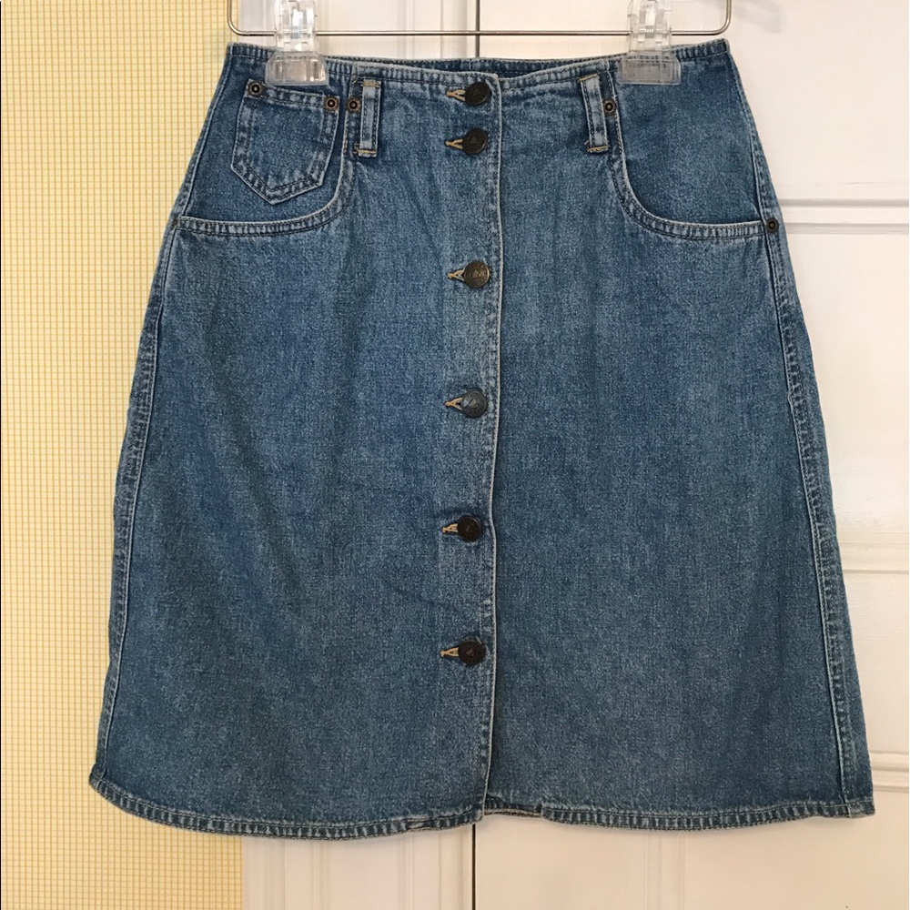 High waisted jean skirt
