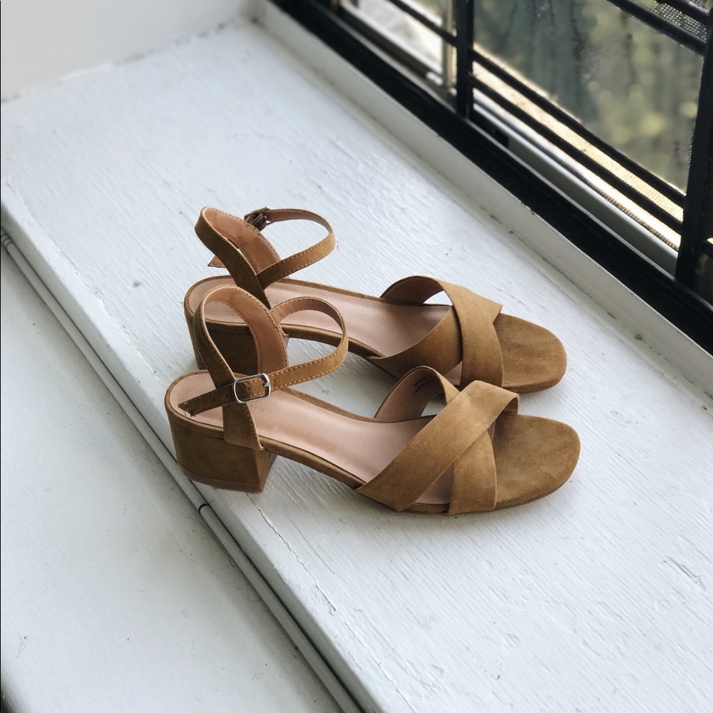 Suede Block Heel Sandals