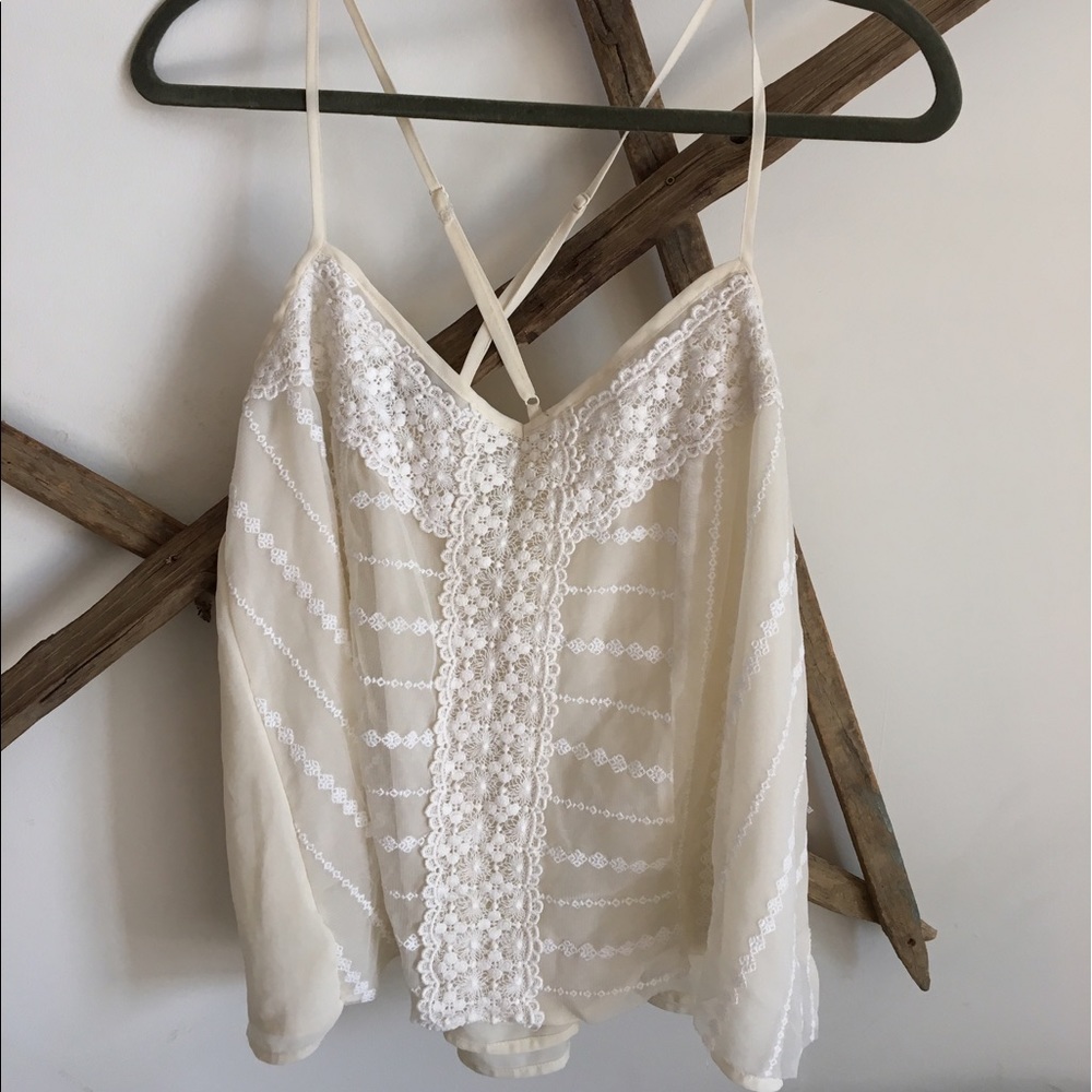 Cream lace top