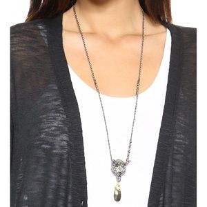 Alexis Bittar long pyrite fox necklace