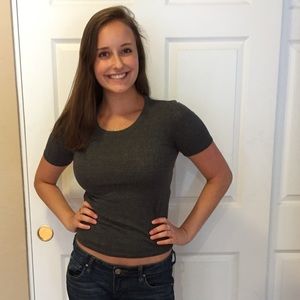 TOPSHOP ribbed scoop neck short sleeve, NWOT