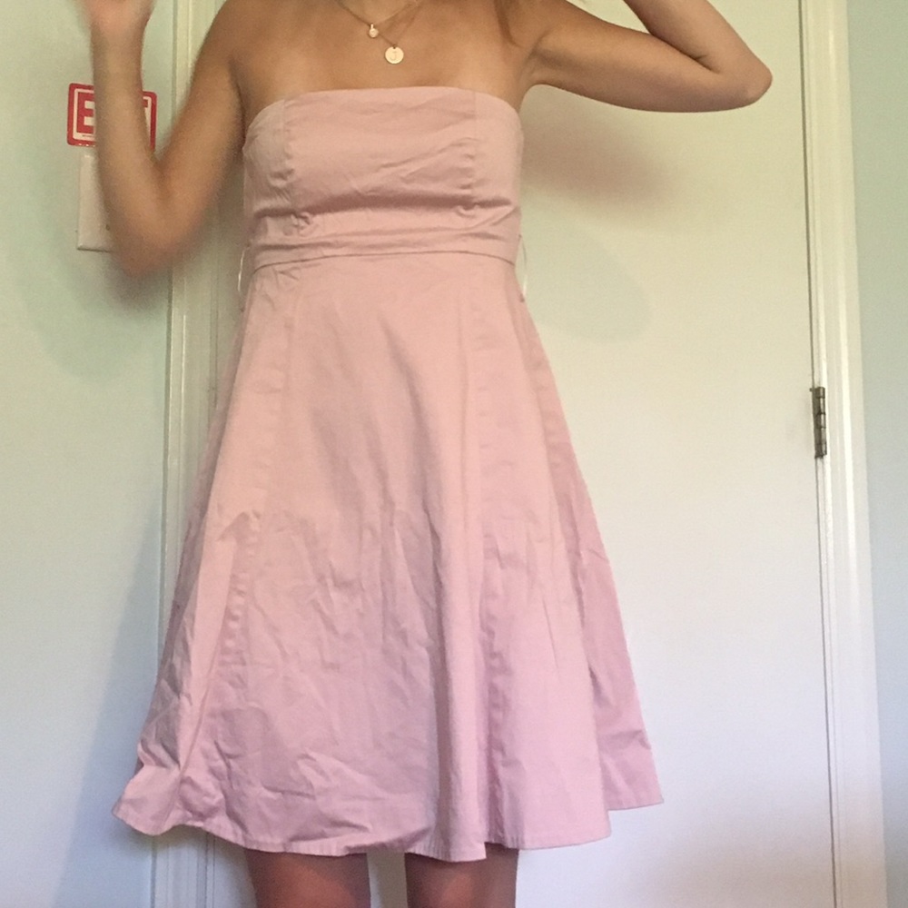 pink strapless dress !