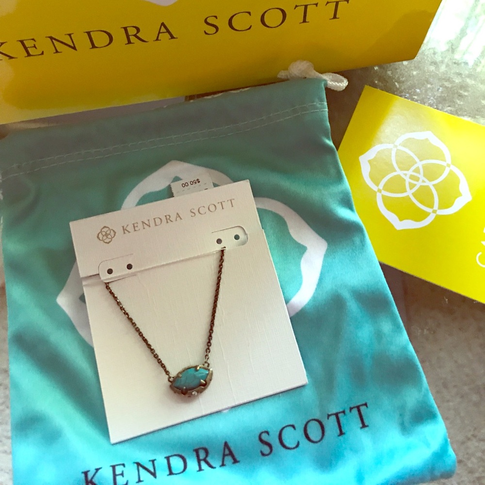 KENDRA SCOTT TURQUOISE MIKKA CHOCKER NECKLACE!