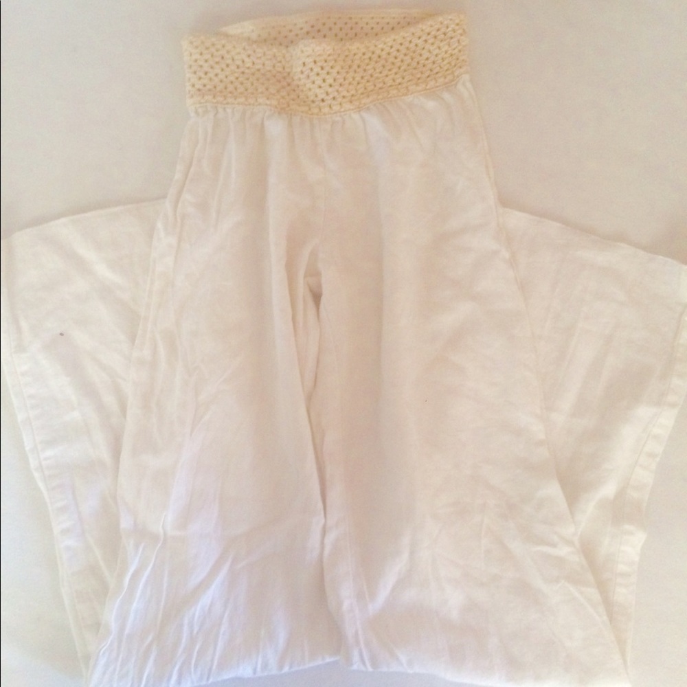 White Cotton Lounge Pants