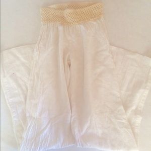 White Cotton Lounge Pants