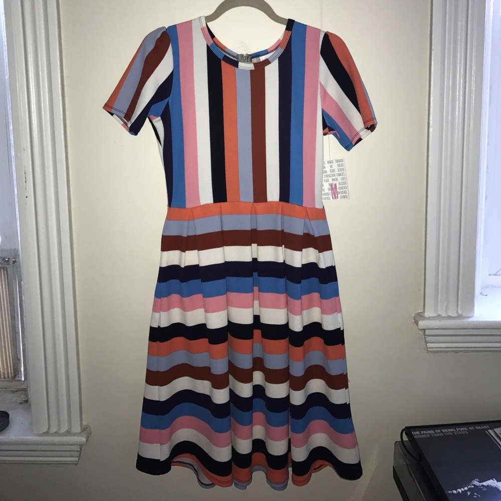 LulaRoe NWT Striped Amelia (unicorn)