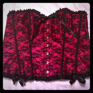 Red with black lace corset never worn!