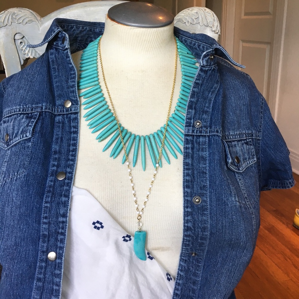 Turquoise modernist necklace.