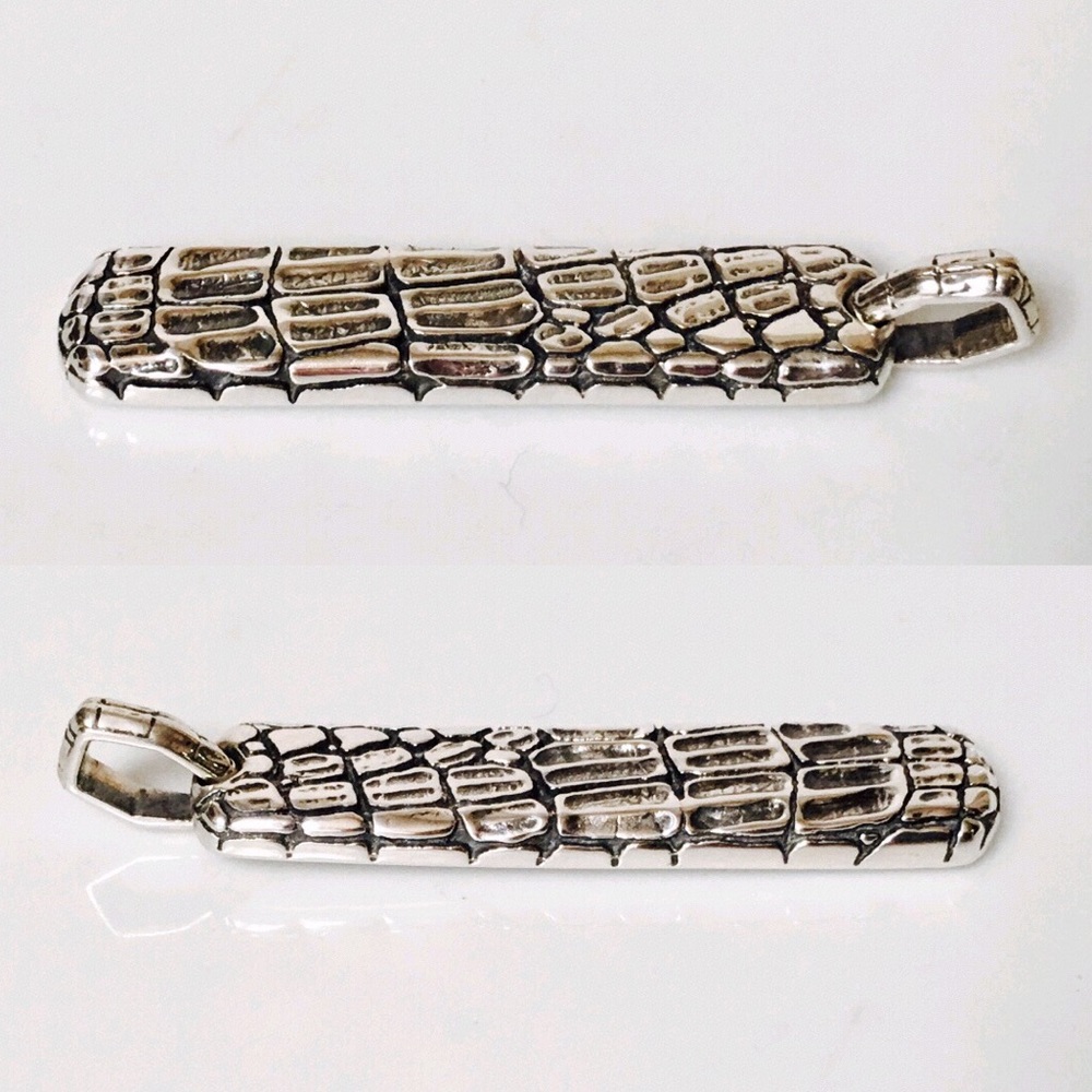 David Yurman Sterling Naturals Gator Ingot Tag - Picture 3 of 7