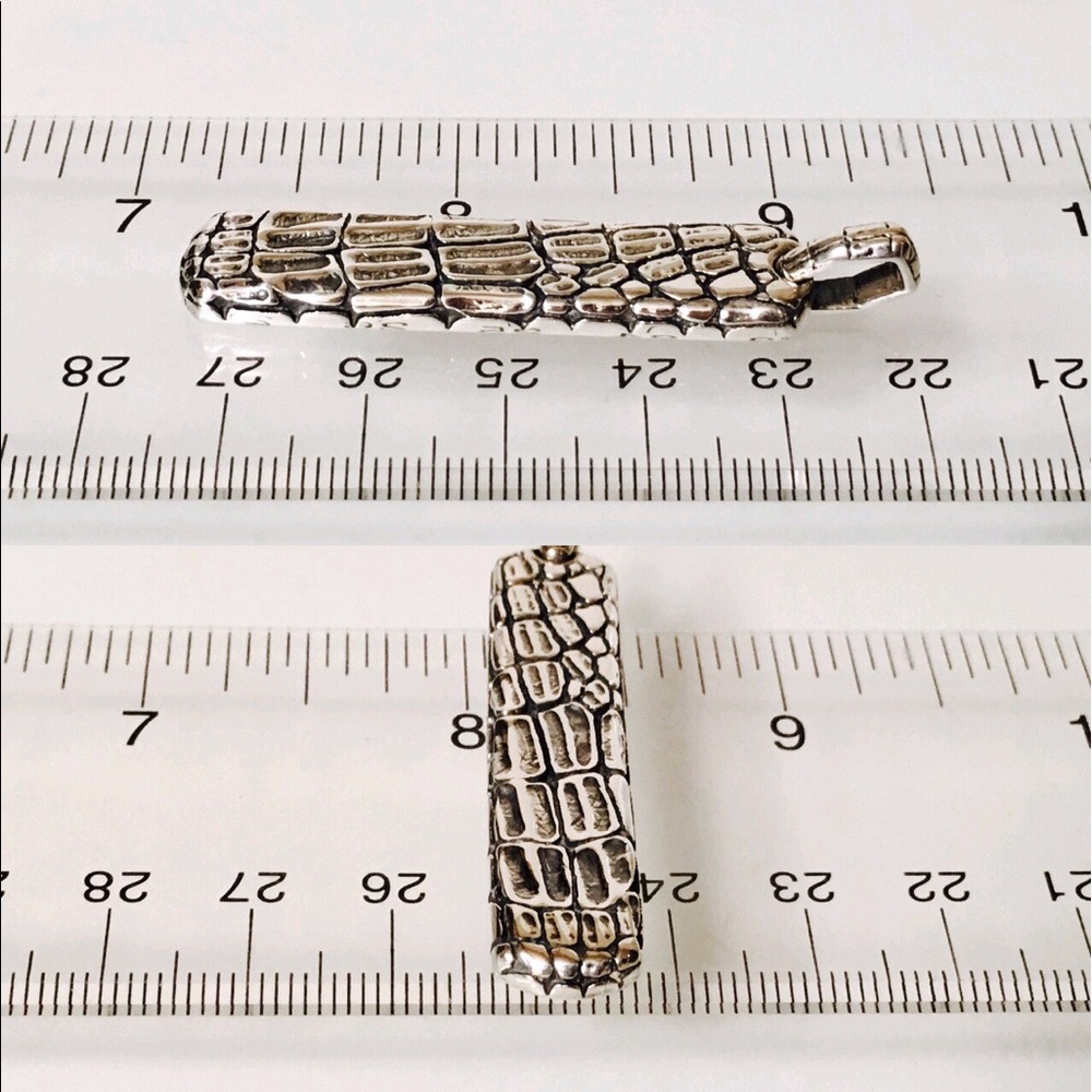 David Yurman Sterling Naturals Gator Ingot Tag - Picture 5 of 7