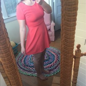 Bright pink skater dress