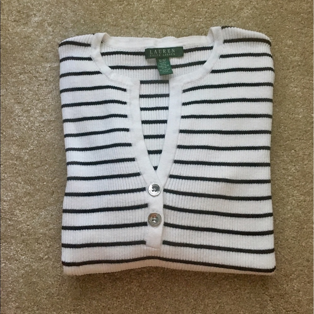 Ralph Lauren Striped V- Neck Top