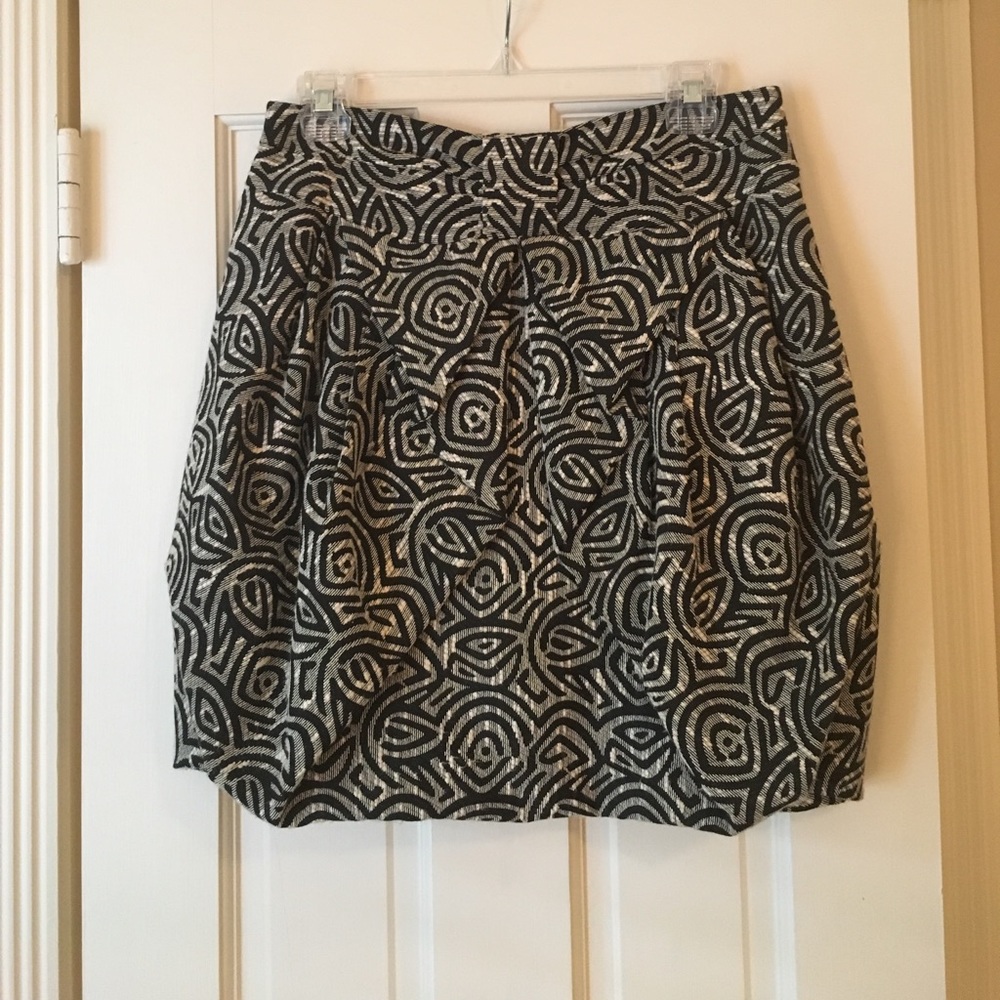 Anthropologie black and white bubble mini skirt