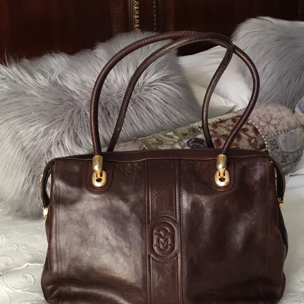 Marino Orlandi leather brown bag