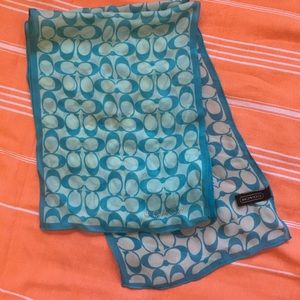 Turquoise sheer Coach scarf