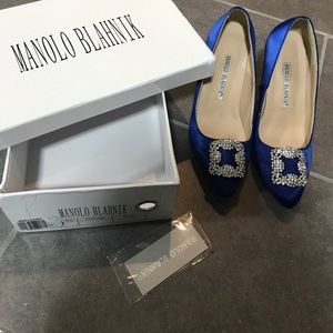 Blue designer pumps SATC.Manolo blahnik 38 hangisi