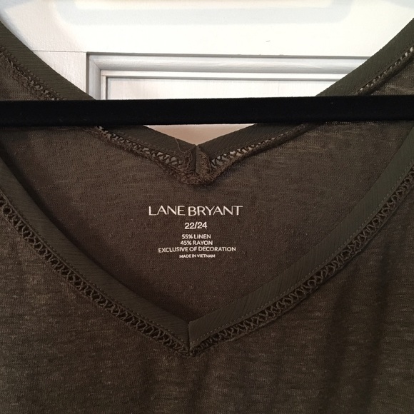 lane bryant - v-neck tee - olive green- 22/24 - Picture 2 of 4