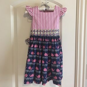 Adorable hot pink/navy boutique dress!