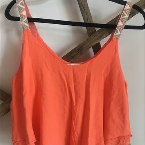 Cantaloupe flowy crop top with strap detail