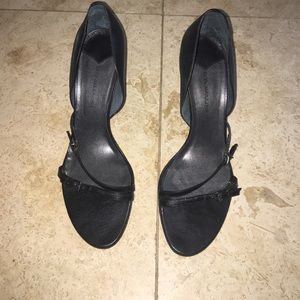 BCBG Max Azria black leather heels