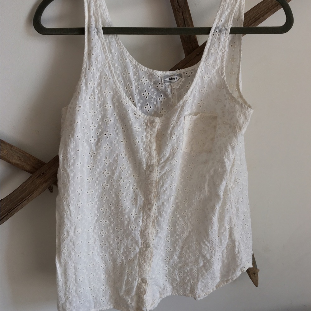 Cream lace tank top