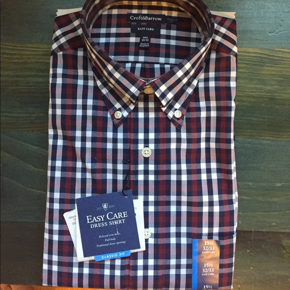 🔥NWT🔥Mens Croft & Barrow Plaid button down shirt