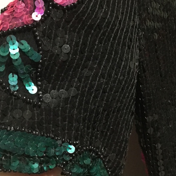 Vintage Sequin Flower Blouse - Picture 3 of 7